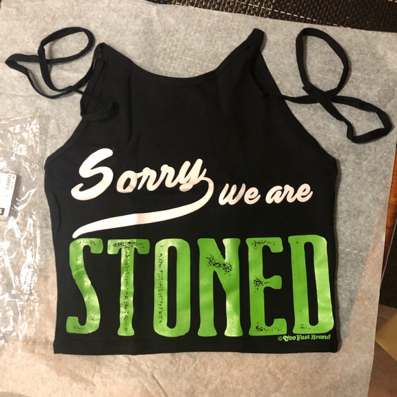 Dolls Kill Tops - LAST 1 NWT Too Fast / Dolls Kill We Are Stoned Crop Halter Top